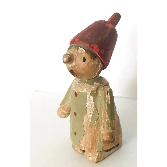 ERZGEBIRGE Other - ERZGEBIRGE Miniature Figurine Naughty Boy Sticks Out Tongue Germany Wood Carved